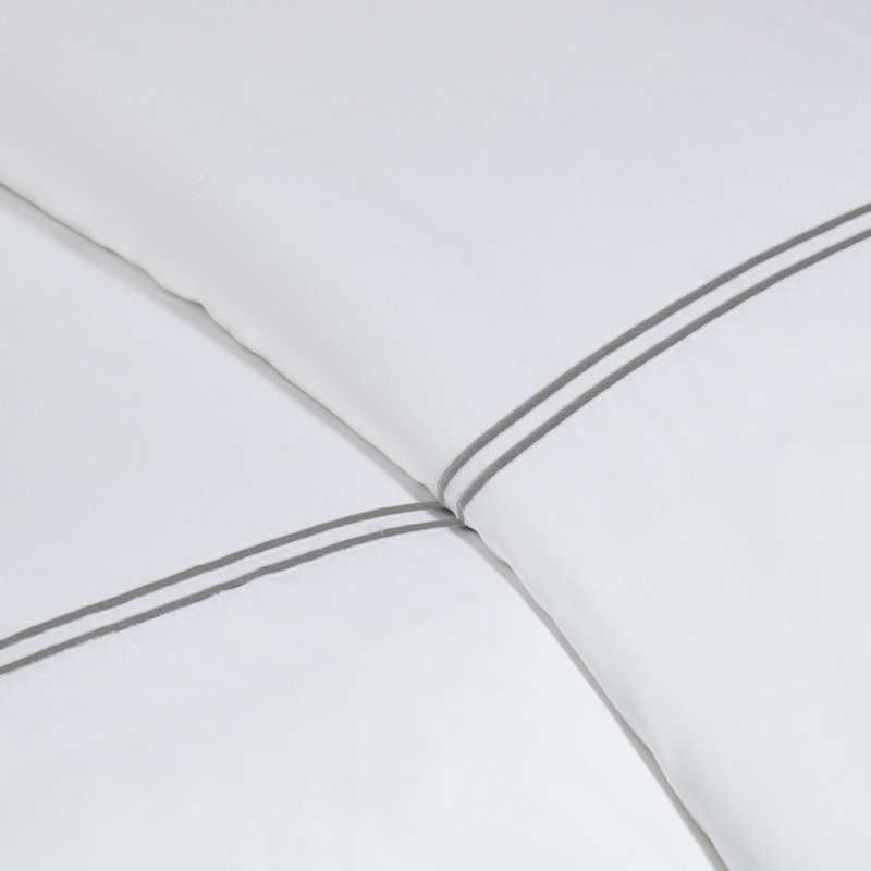 White and Grey Full Cotton Down Alternative Comforter Set