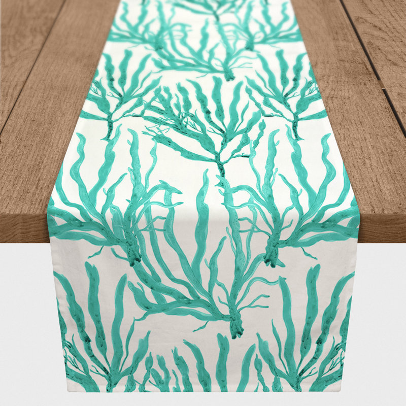 Chemin de table Aldarcie, 72 po x 16 po, Bleu sarcelle