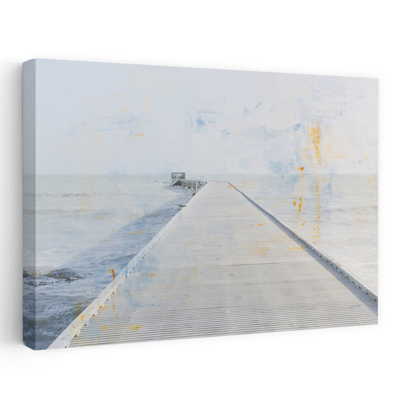 Jetée I côtière bleu or blanc plage côtière, H 24 po x l 16 po