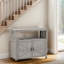 Armoire de patio en bois de sapin massif avec table de bar intérieure grise, conception à lattes élégante pour un look élégant, rangement pour grands outils, buffet, outils de rangement spacieux, multi --1135672081