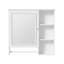 Armoire de rangement murale pour salle de bain, armoires à pharmacie avec grande porte miroir, tablettes réglables et trois niveaux de rangement ouverts (meuble-lavabo non inclus)-1706843643