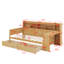 Lit de jour simple avec tablettes et tiroirs de rangement-736068678
