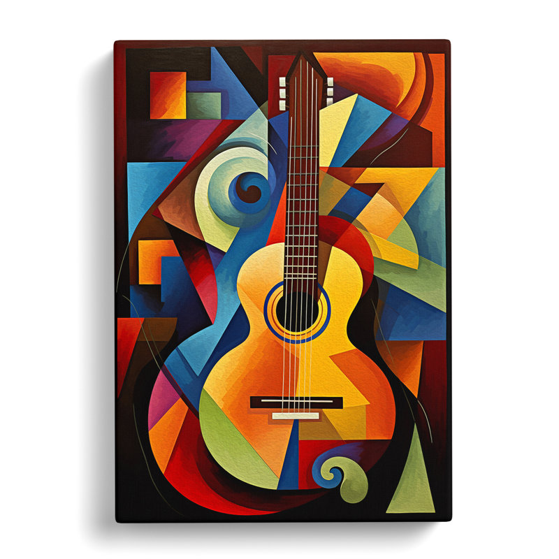 Guitar Cubism No.3 - No Frame Print, 76cm H x 50cm W x 3cm D