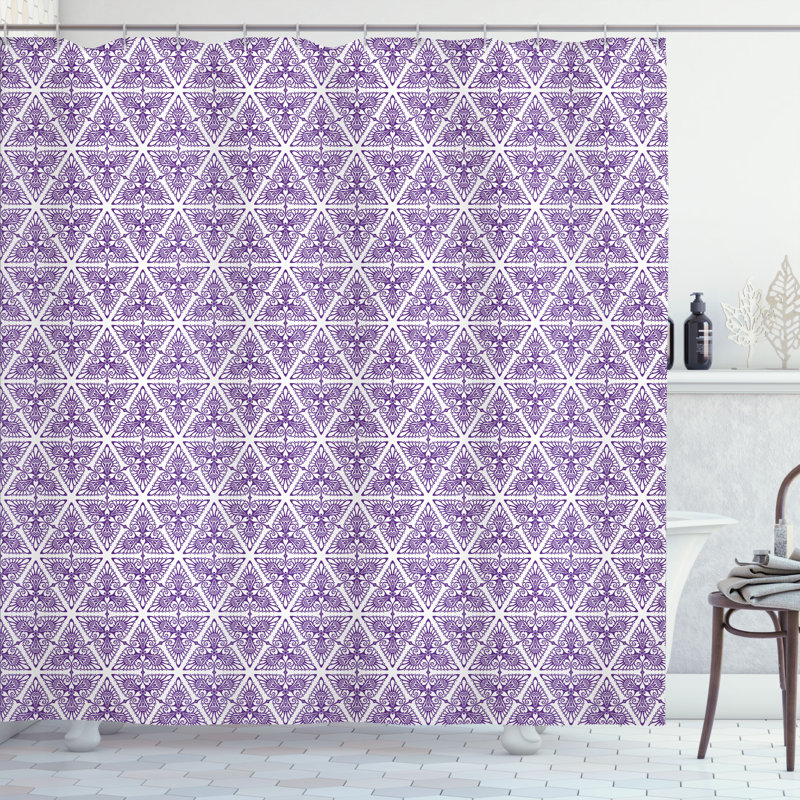 Ensemble de rideau de douche + crochets, Bleu violet, H 69 po x l 70 po