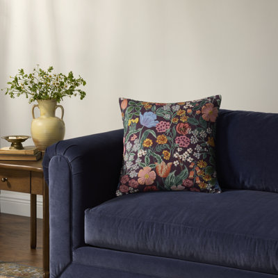 Rifle Paper Company x Loloi Burgundy Blossom Decorative Pillow
