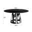 60.3" Round Dining Table, Black Metal Base, Sintered Stone Top For 6-8, 31.5" Turntable, And Stylish Table With Iron Rotating Disc, Finish