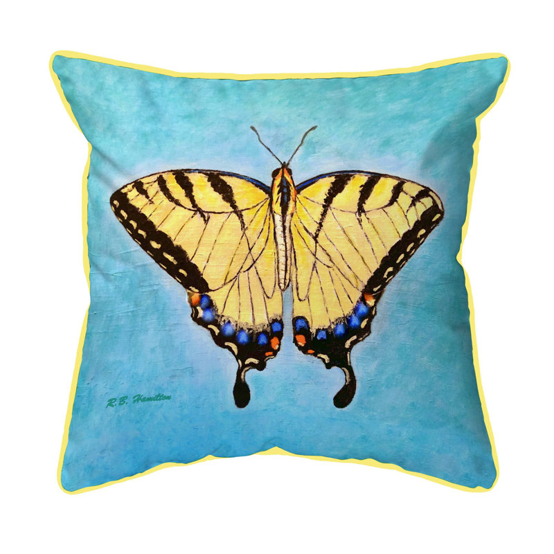 Coussin Spreadwing Tiger Swallowtail Butterfly, H 18 po x l 18 po