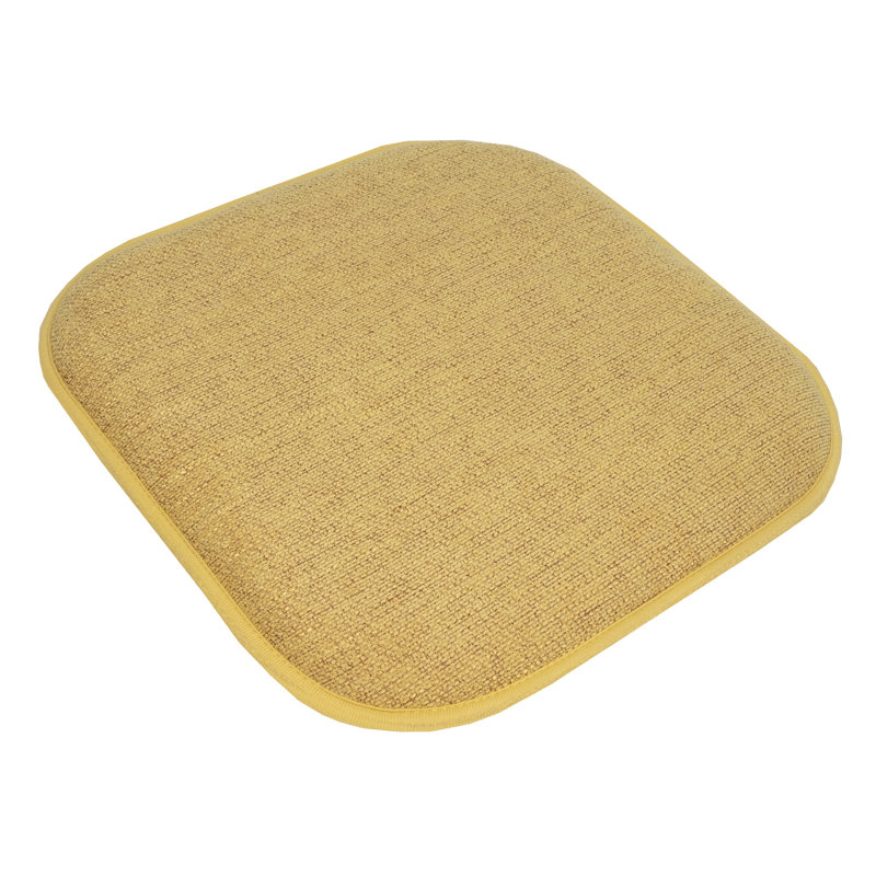 Alexis Gold Memory Foam Non-Slip Chair Cushion Set, 16" x 16", 4 Pack