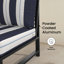 Fauteuil d'angle modulaire Oltjana avec dossier à lattes, structure en aluminium et coussins Sunbrella-124235846