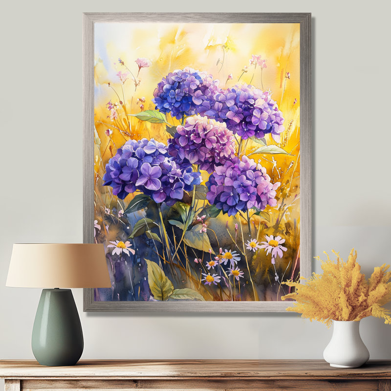 Alderwood - salon d'art mural floral, H 32 po x l 16 po, Reproduction encadrée d'une seule photo, Argent argent