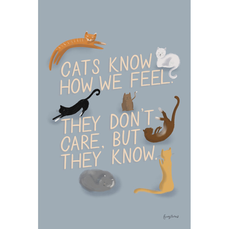 Ode To Cats Dark by Becky Thorns - Wrapped Canvas Print, 76cm H x 51cm W x 3.8cm D