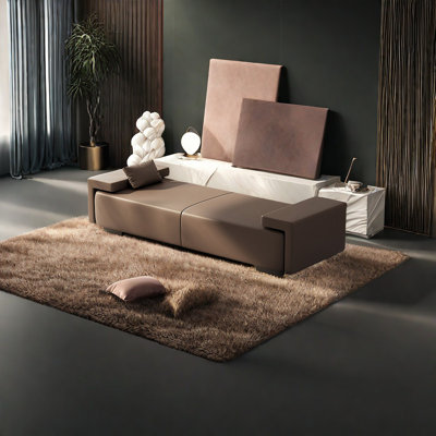 Luxurious Minimalist Modern End-of-Bed Bench Microfiber Leather Upholstered Bench