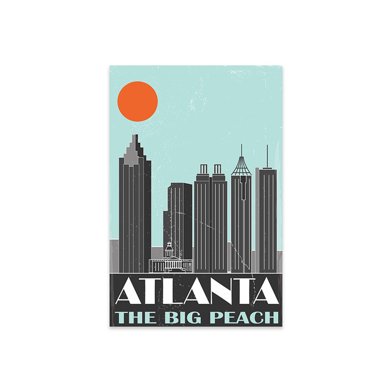 Impression d'Atlanta sur verre acrylique, H 24 po x l 16 po x P 0,25 po