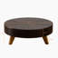 Table basse ronde 39,37 "avec espace de rangement, convenant au salon et au bureau, brun-1088283424-1088283425