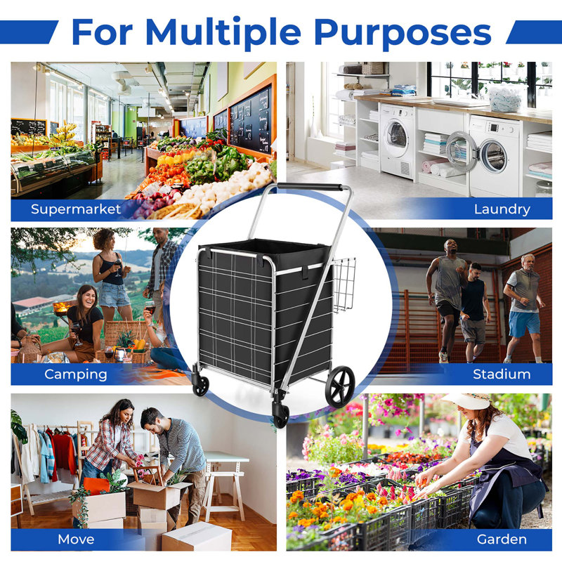 40.5'' H x 25'' W Utility Cart with Wheels