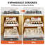 Organisateur d'armoire coulissant, tiroir de cuisine coulissant extensible avec supports diviseurs 8 pièces, blanc, paquet de 2-2044583884