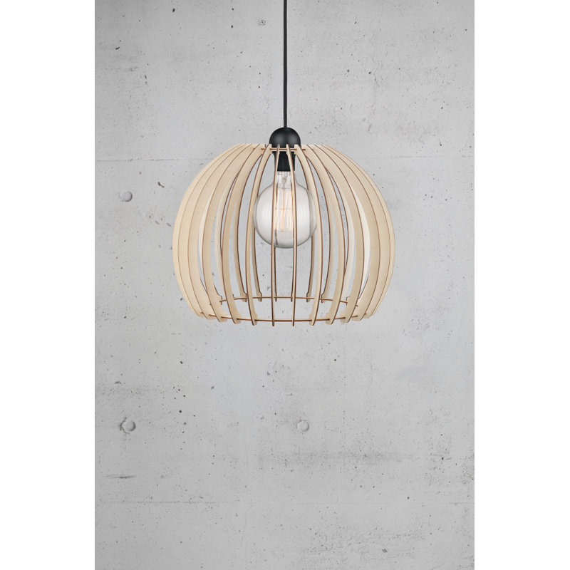 1 - Light Light Brown Dome Pendant, 23 cm H x 25 cm W x 25 cm D