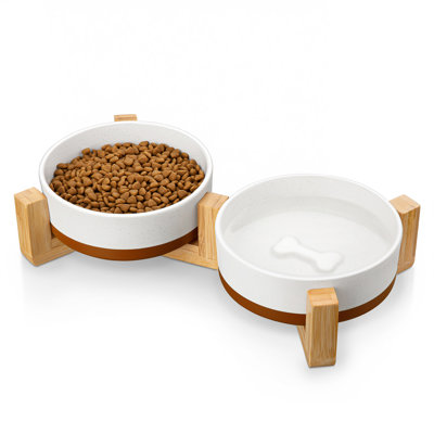 Sesame Glaze Anti-skid Stoneware Elevated Feeder