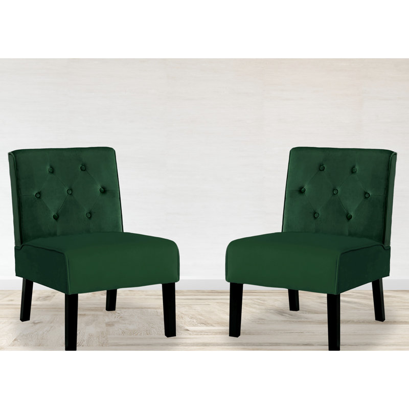 Fauteuil d'appoint sans accoudoirs en velours, 53 po - doux pour le salon, la chambre à coucher et les chaises de bureau