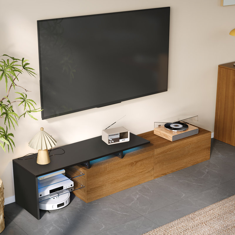Unfinished TV Stand for TVs up to 75", Brown Wood