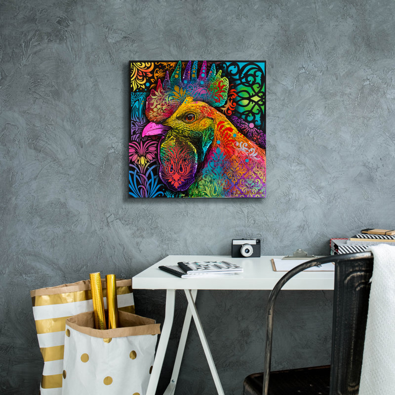 «Rooster» par Dean Russo, H 18 po x l 18 po x P 0,75 po