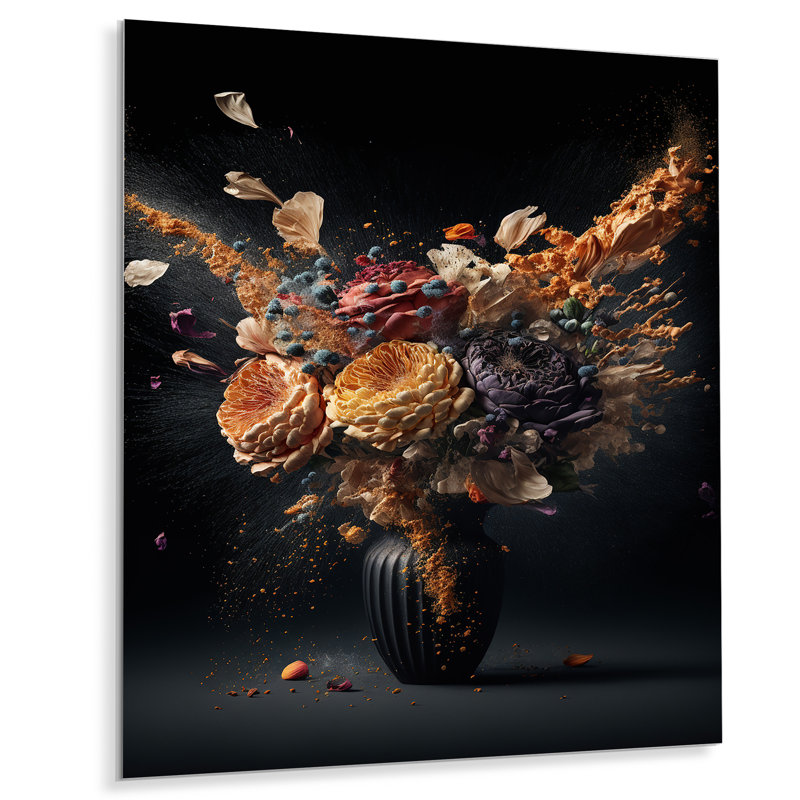 Décoration murale florale, H 20 po x l 12 po x P 1 po