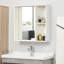 Armoire de salle de bain à miroir 31,5 "x 25,5" - 2 tablettes de rangement fixées au mur pour une utilisation efficace de l'espace avec miroir en façade