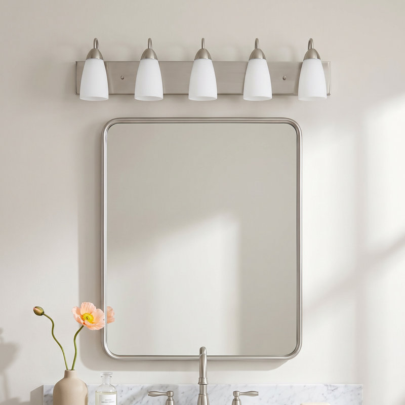 Beckemeyer Dimmable Vanity Light, Brushed Nickel, No
