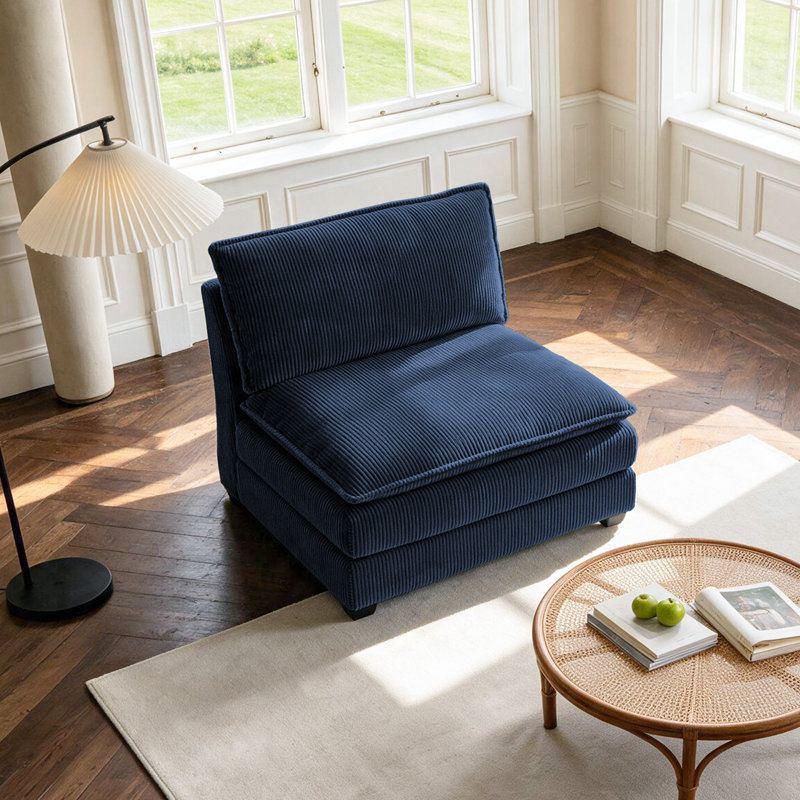 Fauteuil d'appoint sans accoudoirs Lauretta, Navy