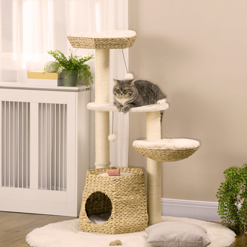 Versatile Cat Activity Center With Plush Comforts And Play Options