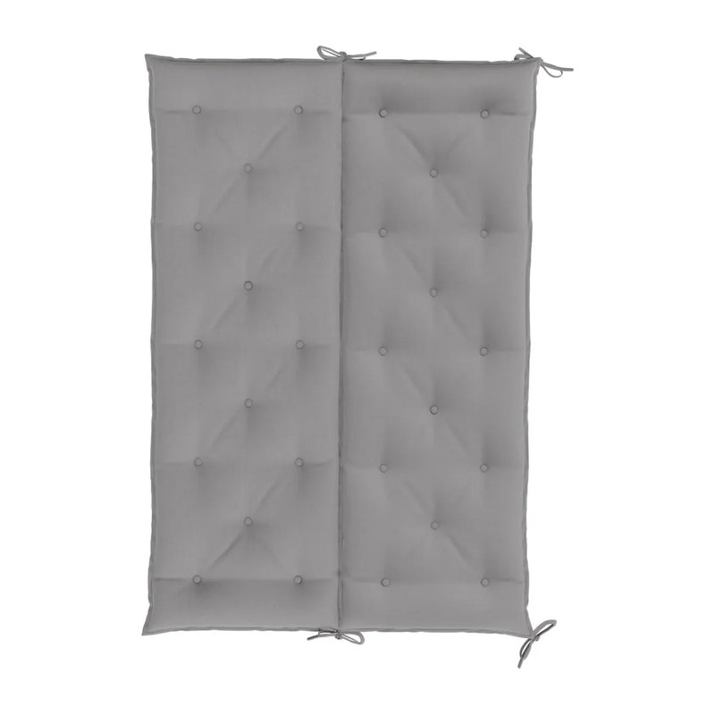 Claire Outdoor Cushion For Bench, Button Tufted Fabric, Gray, Oxford Fabric, 59.1" W x 19.7" D