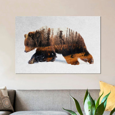 « voyage bear », impression sur toile