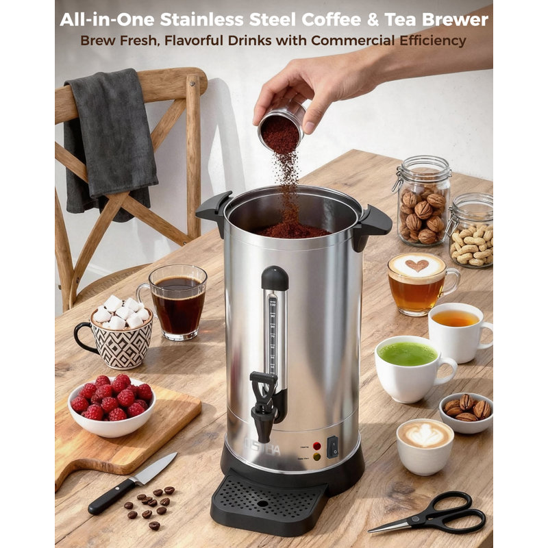 Urne et cafetière isotherme commerciale en acier inoxydable ThermoServe, 15L
