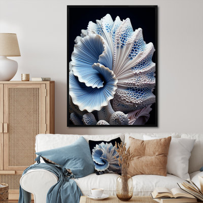 Craita, coquillage bleu, symphonie - coquillage, art mural