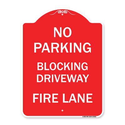 Signmission Designer Series Sign - No Blocking Driveway, Fire Lane/23852