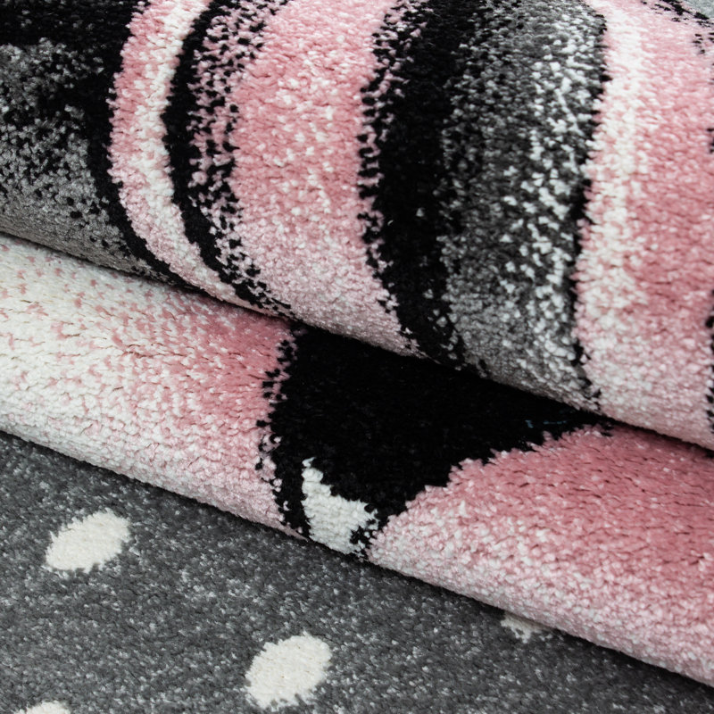 Baymore Flatweave Dark Pink Rug, Round 120cm