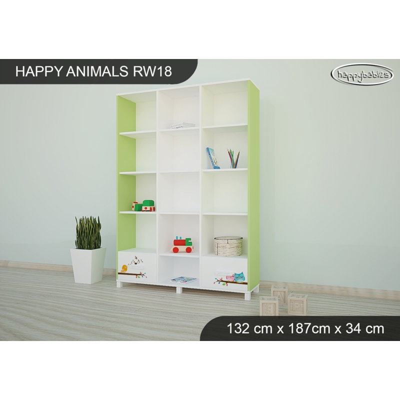 187cm H X 132cm W Kids Bookcase, Green