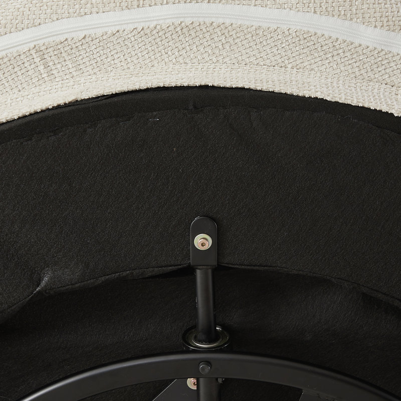 Canapé simple rembourré pivotant à 360 degrés, Beige Chenille, Beige