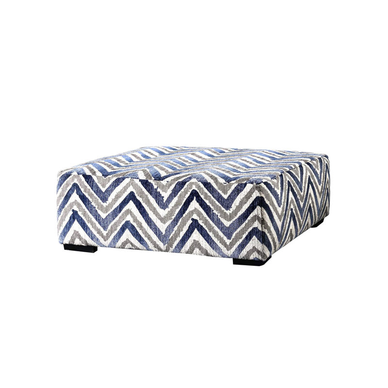 41.6" W Transitional Ottoman, Zigzag Multi