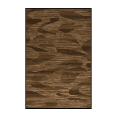 Machine Washable Abstract Brown Area Rug