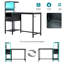 Bureau d'ordinateur avec prise de courant et tablettes de rangement, table d'écriture d'étude avec station de charge de ports USB, poste de travail PC pour bureau à domicile, noir-1931832399
