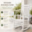 Chaise berçante en bois Kozyard, chaise berçante d'extérieur en bois massif avec dossier haut et siège à lattes, chaise berçante ergonomique pour patio, balcon, jardin, intérieur extérieur, blanc-1539347751