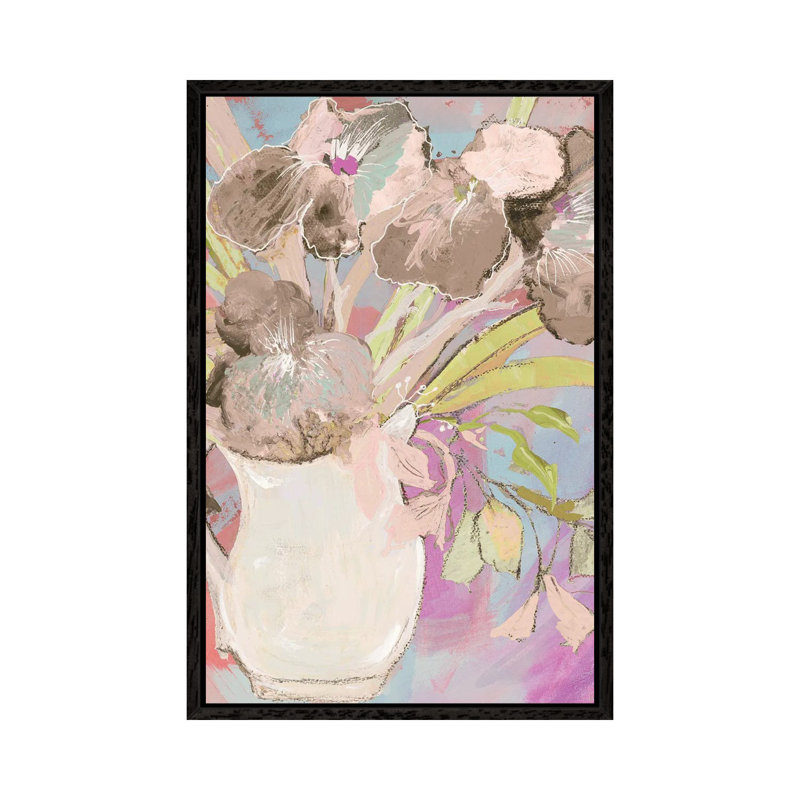 Summer Vase by Robin Maria - Painting on Canvas, 152.5 cm H x 101.5 cm W, Black Floater Frame