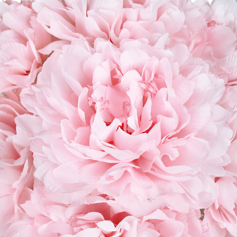 Artificial Hybrid Peony Flower Stem Bush Bouquet, Rose clair
