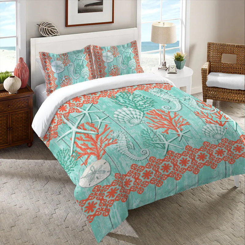 Housse de couette en microfibre aigue-marine, Housse de couette pour très grand lit