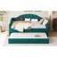 Lit de jour simple rembourré capitonné avec couchette, canapé-lit en velours avec ports USB et ports de charge de type C, aucun sommier nécessaire-881765368