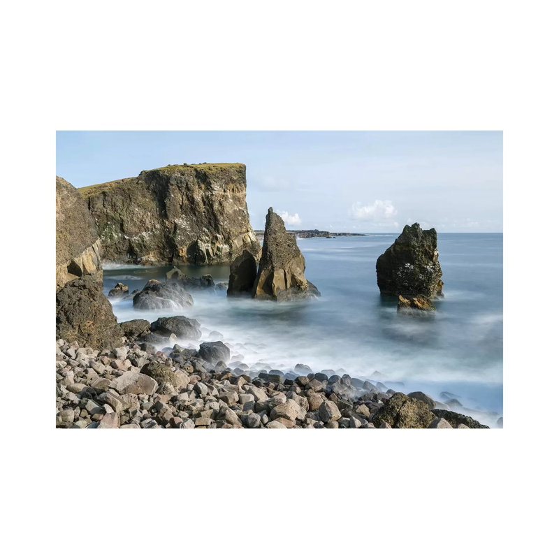 Coastal Landscape At Reykjanesviti And Valahnukur On Reykjanes Peninsula by Martin Zwick - Wrapped Canvas Print