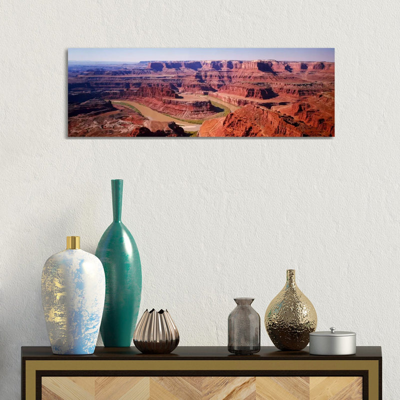 River flowing through a canyonCanyonlands National Park, Utah, USA 1 Piece Panoramic Wall Art on Canvas, Wrapped Canvas
