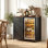 Armoire à café de 40 po de largeur avec mini espace réfrigérateur et mini support armoire avec prise de courant