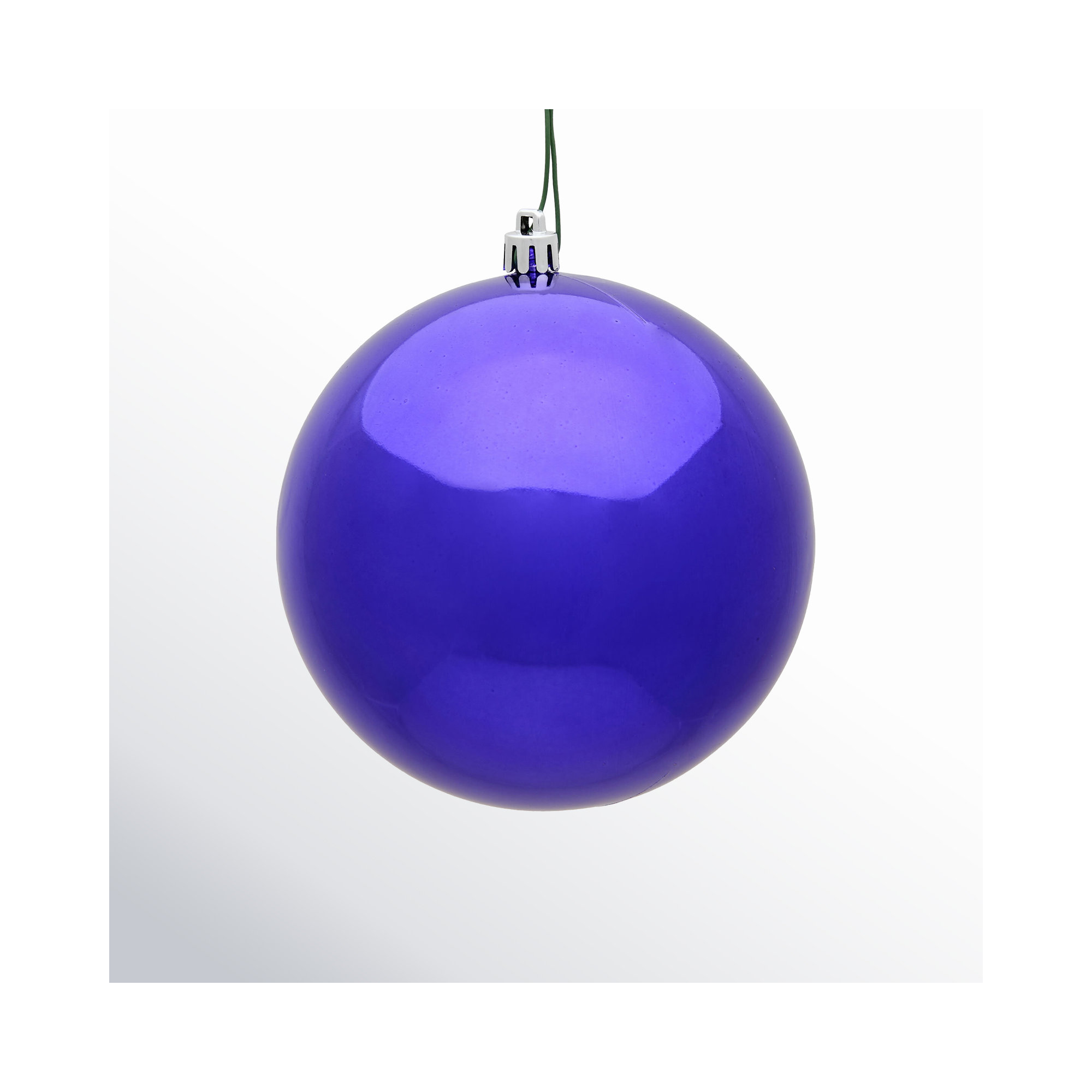 Holiday Décor Ball Ornament, Purple Shiny, 4" H x 4" W x 4" D